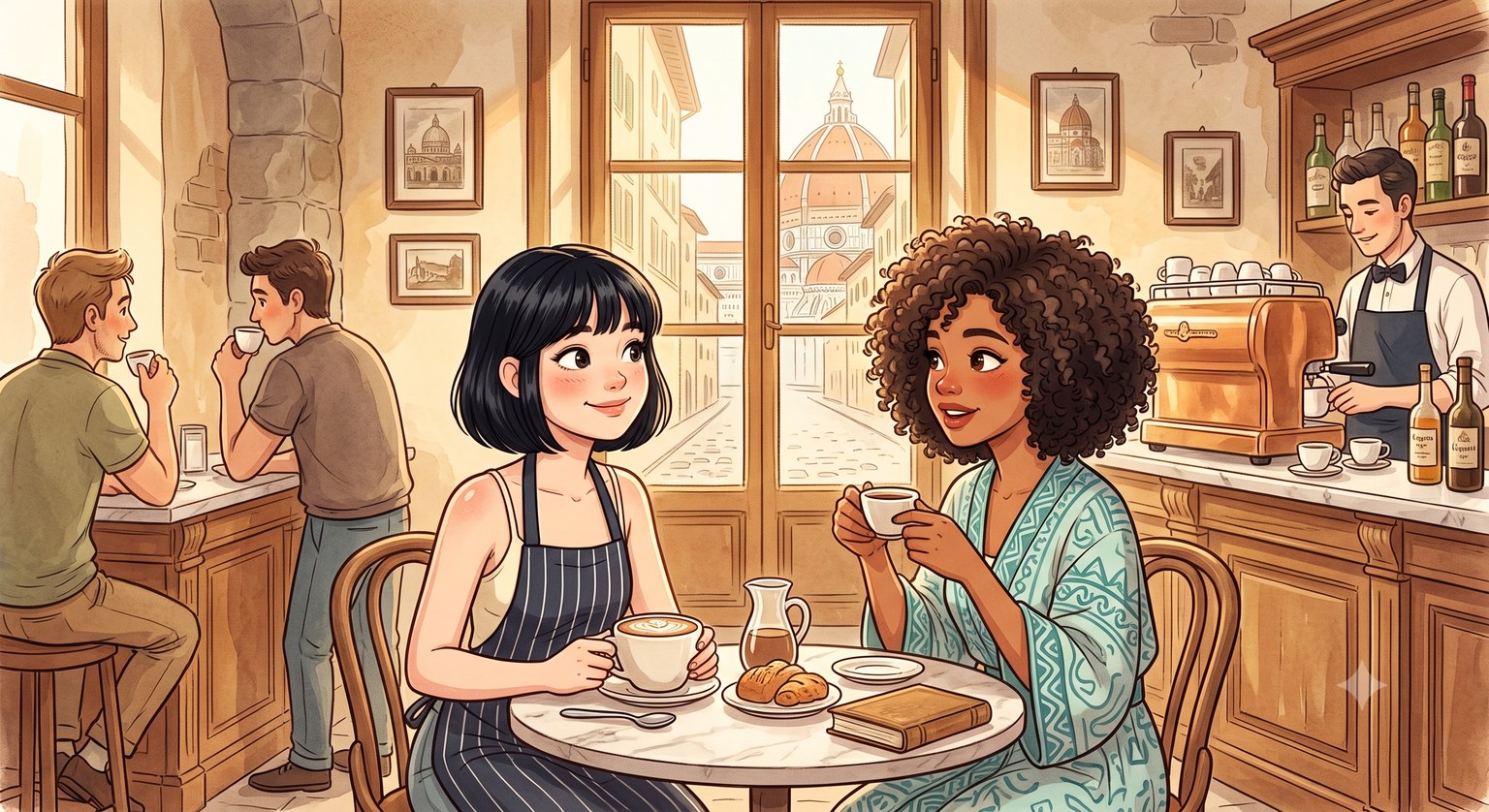 Marina no café